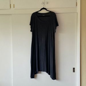 Eileen Fisher hemp/ organic cotton asymmetrical neckline dress 1X